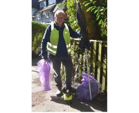 Disposable barbecue and parasol found in litter blitz