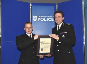 Police officer who had 'firearm' pointed at him is commended for 'exceptional bravery'