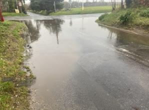 Shocked by flooded road