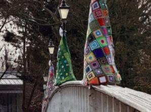 Knitting group adorn bridge with &lsquo;trees&rsquo; in aid of church