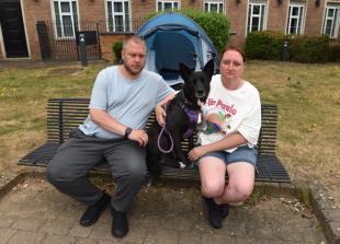 Couple living in tent outside Maidenhead Town Hall not a 'priority' for housing