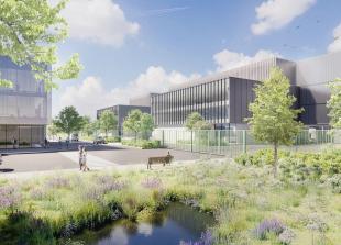 CGI mockup of the data centre at Pinewood South near the studios in Iver Heath.