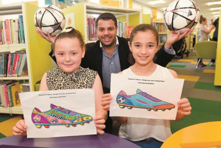 Football fans design their own boots at Dedworth Library