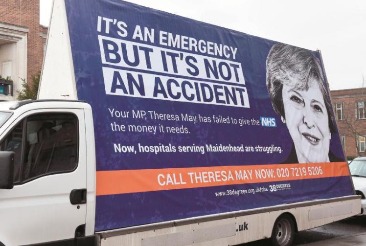 Ad van targets Prime Minister's handling of NHS winter crisis