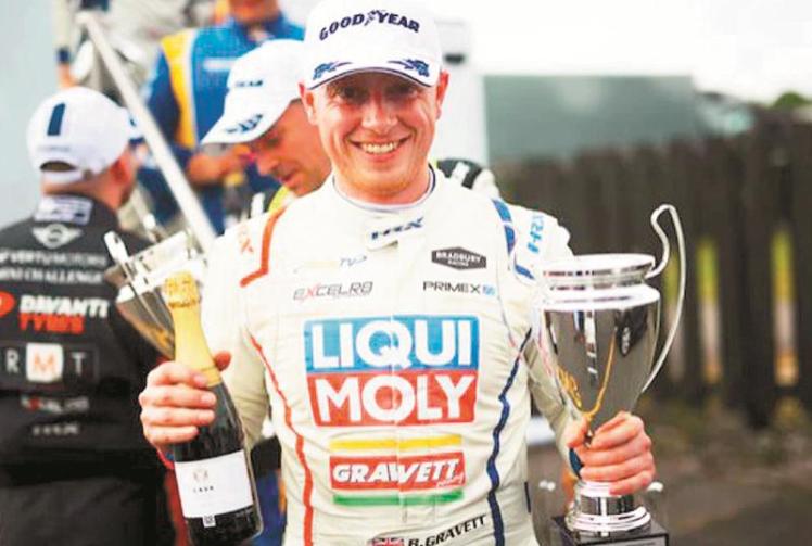 Maidenhead racer Bradley Gravett celebrates Oulton Park podium